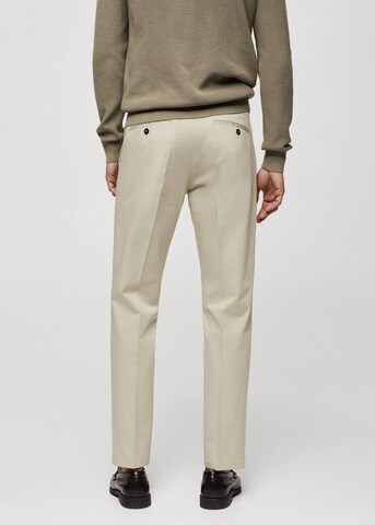 MANGO MAN Regular Pleated Pants 'Modica' in Beige