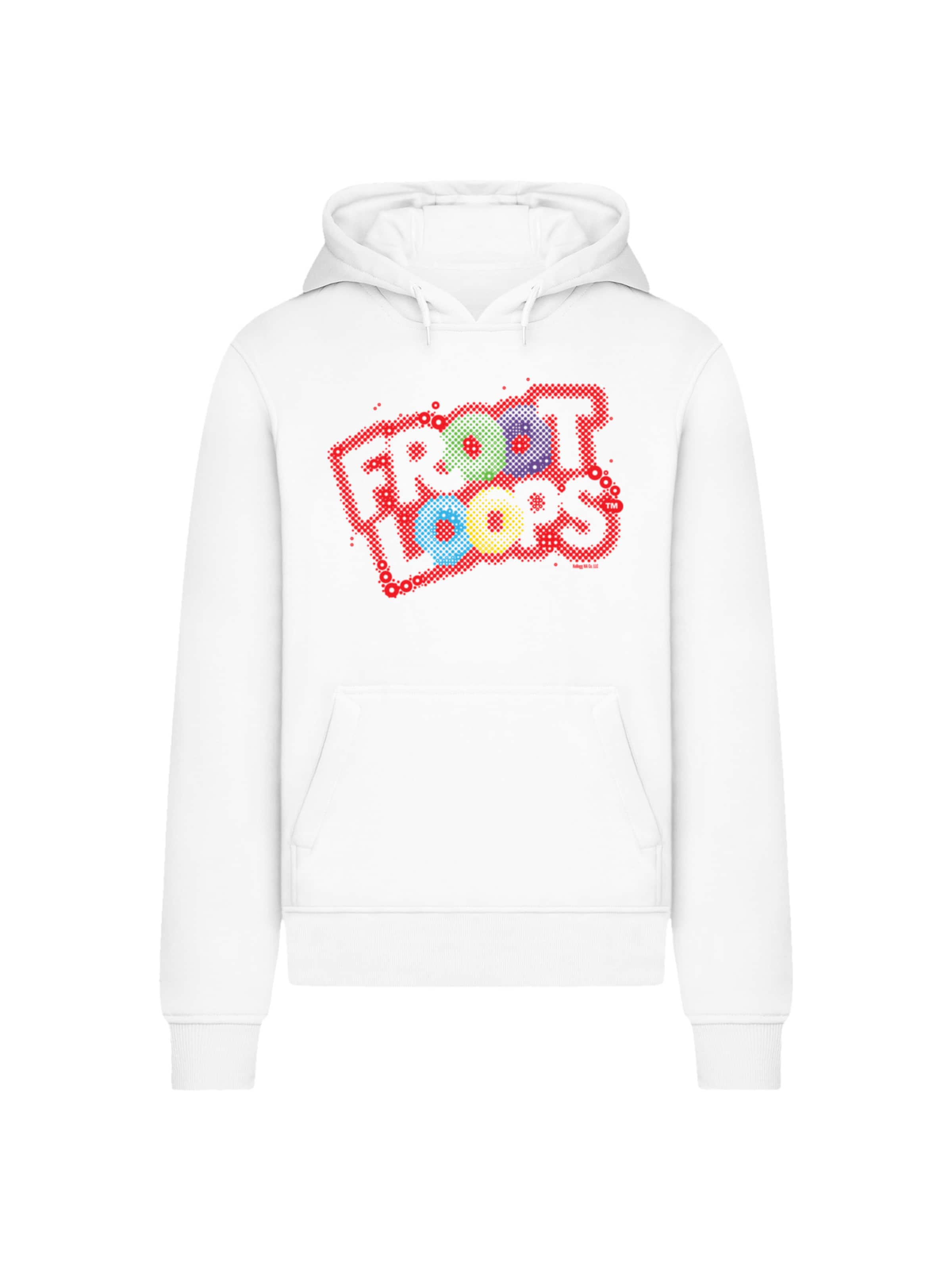 F4NT4STIC Sweatshirt 'Kellogg's Froot Loops Breakfast Cereal Pop Art' in White: front