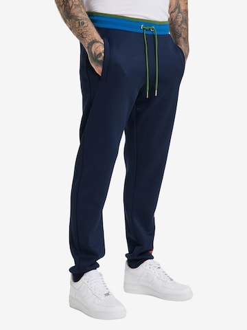 Carlo Colucci Tapered Broek 'Carlotto' in Blauw: voorkant