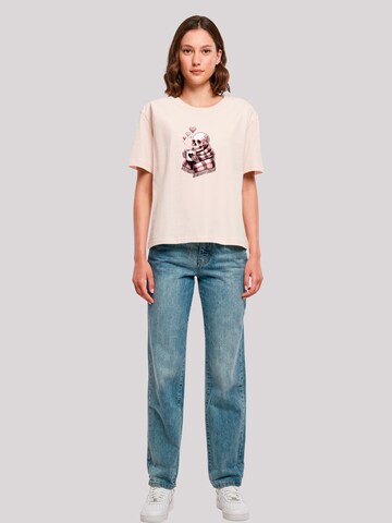 T-shirt 'Cozy Winter Skelett' F4NT4STIC en rose