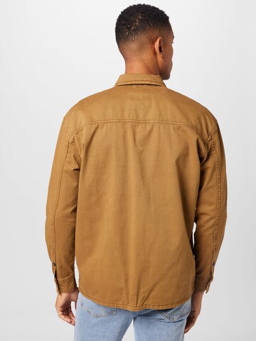 BLEND Comfort fit Button Up Shirt in Brown