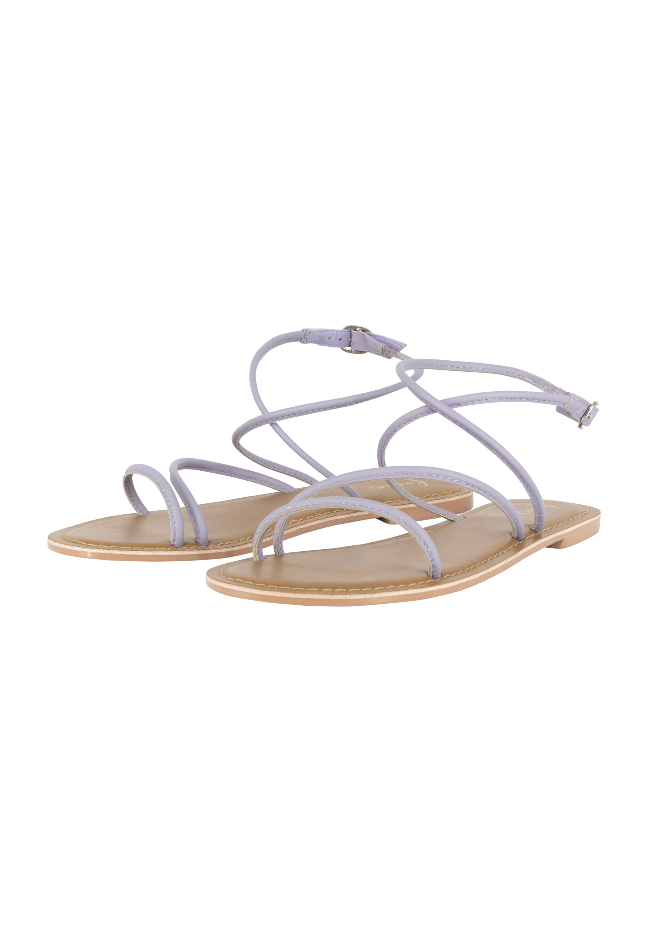 Sandalo con cinturino di faina in lilla