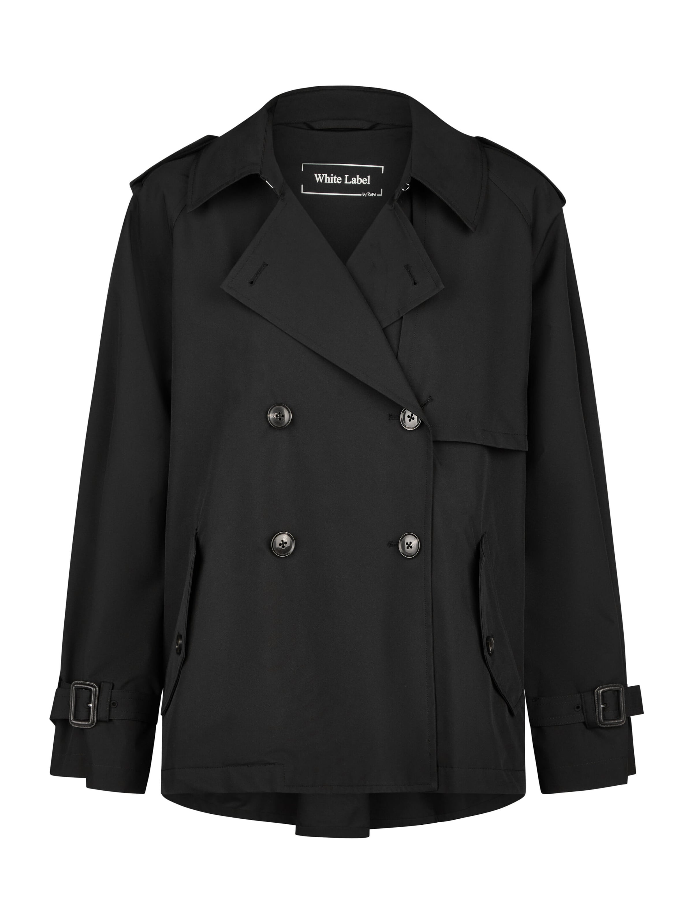 White Label Trenchjacke in Schwarz: Vorderseite