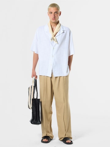 VAMOS CLO Comfort fit Button Up Shirt 'Irving' in White