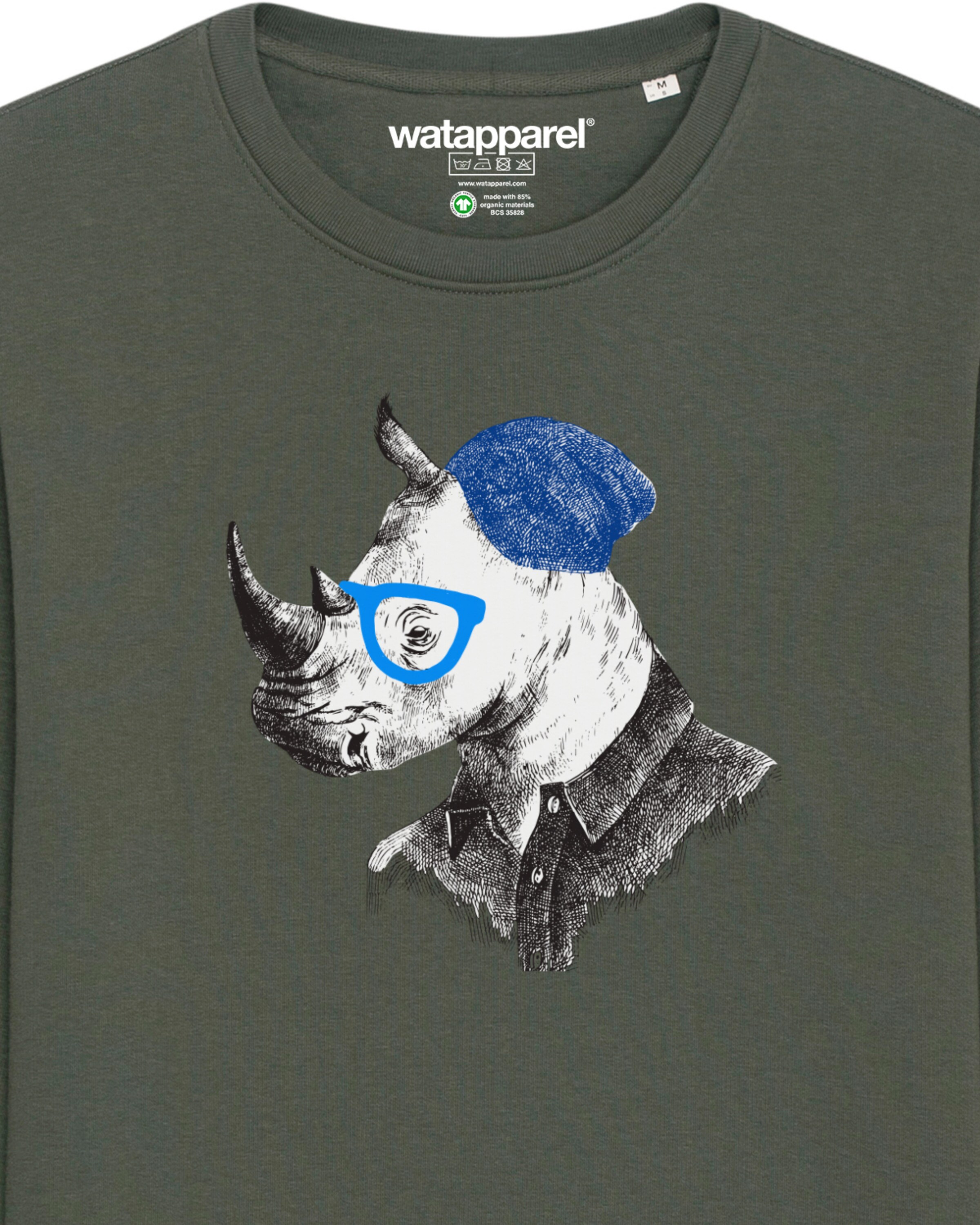 Watapparel Sweatshirt ' Nashorn ' in Grün