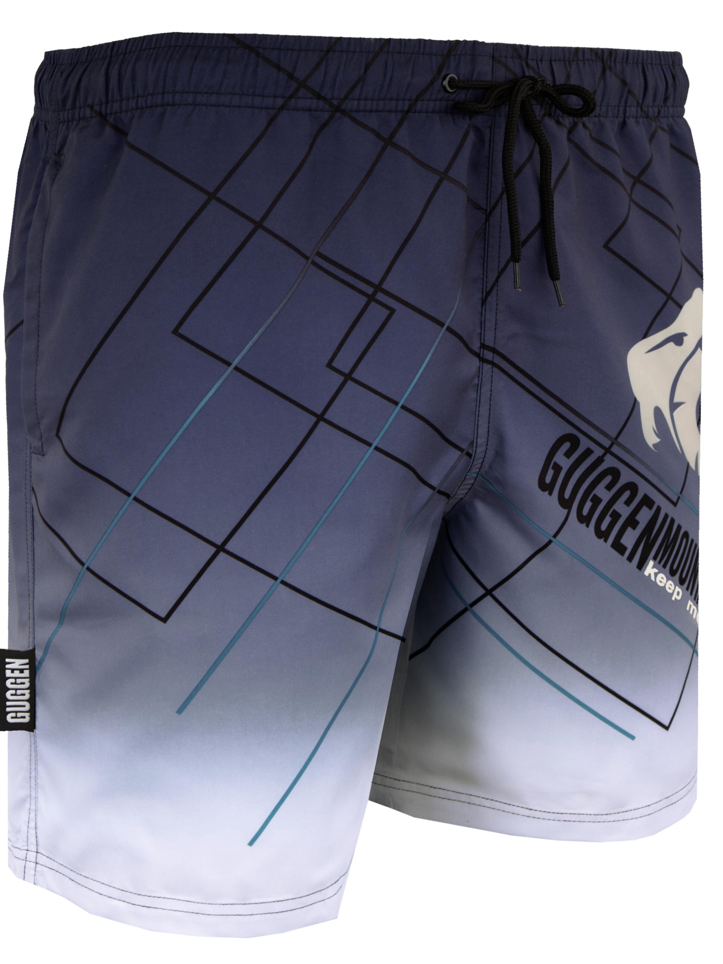 Guggen Mountain Badeshorts 'Boardshorts B2'‌‌‌‌‌‌‌‌‌‌ in Schwarz: Vorderseite
