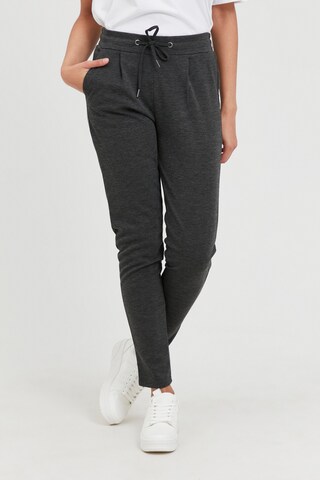 ICHI Tapered Trousers 'Kate' in Grey: front