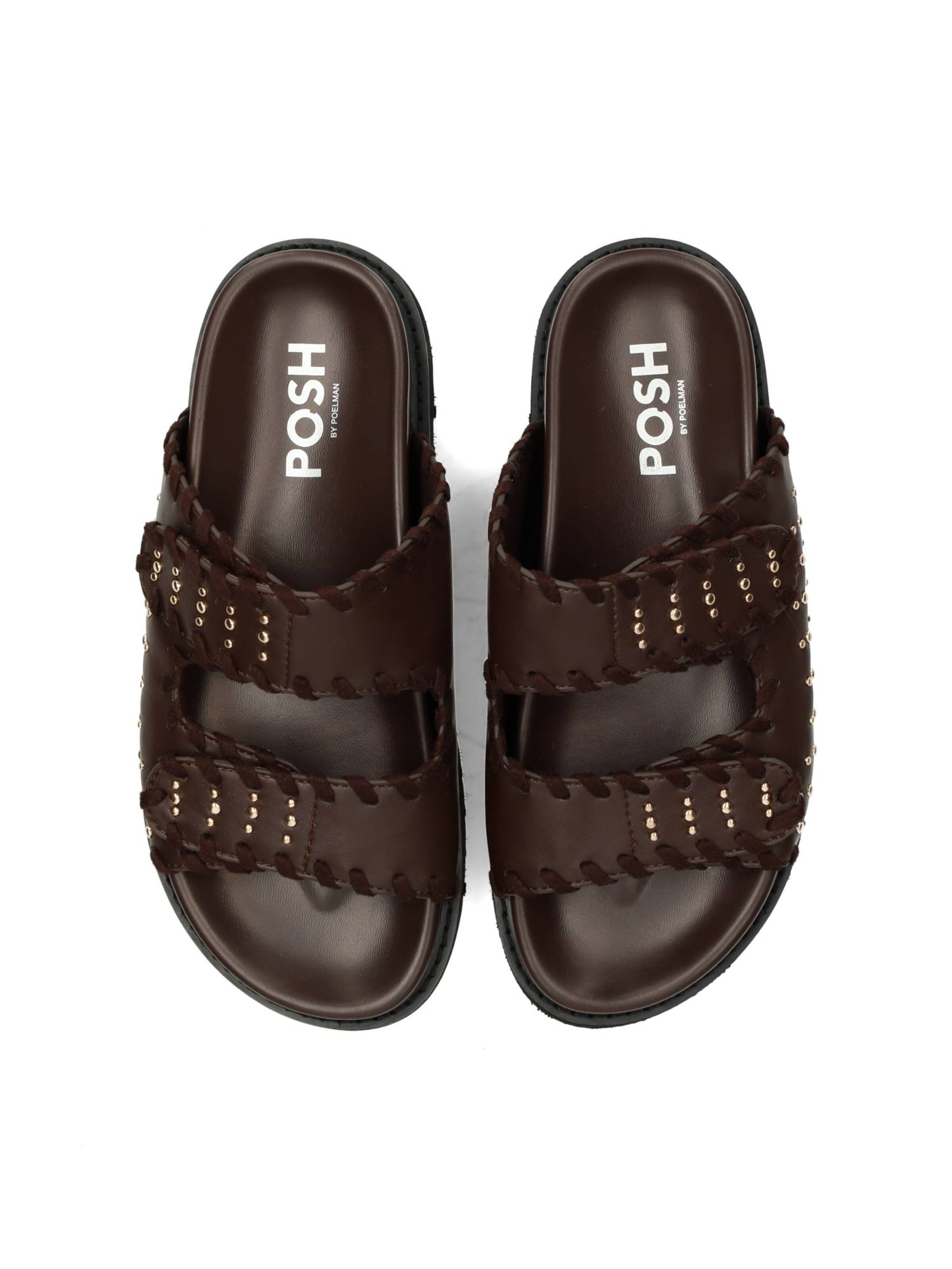 POSH by Poelman Sandalen met riem 'GABY' in Bruin