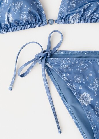 MANGO TEEN Triangle Bikini 'Wavy' in Blue