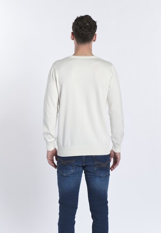 DENIM CULTURE Pullover ' TITO ' i hvid