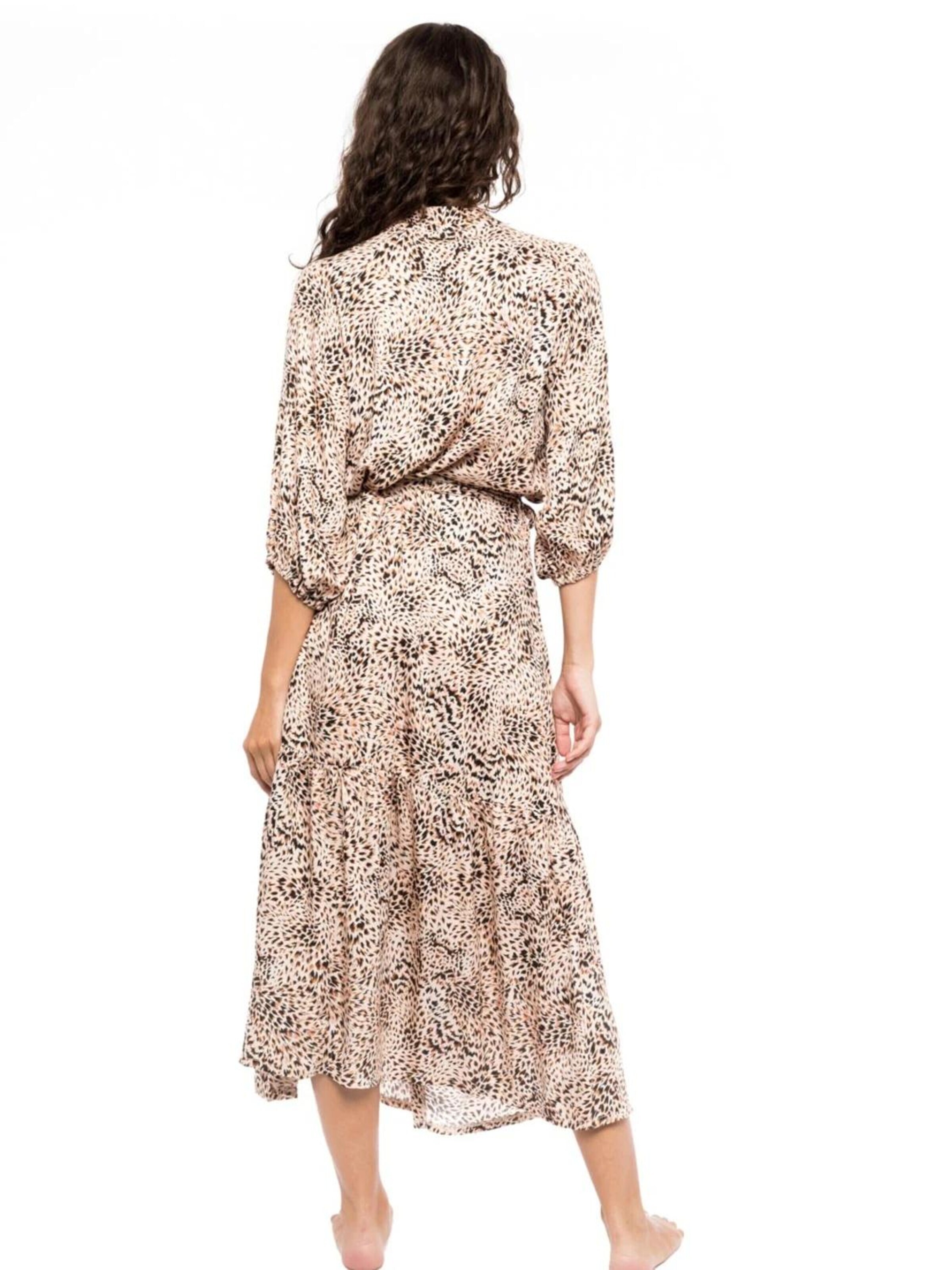 Pink Label Καλοκαιρινό φόρεμα 'BEACHWEAR LEOPARD' σε μπεζ