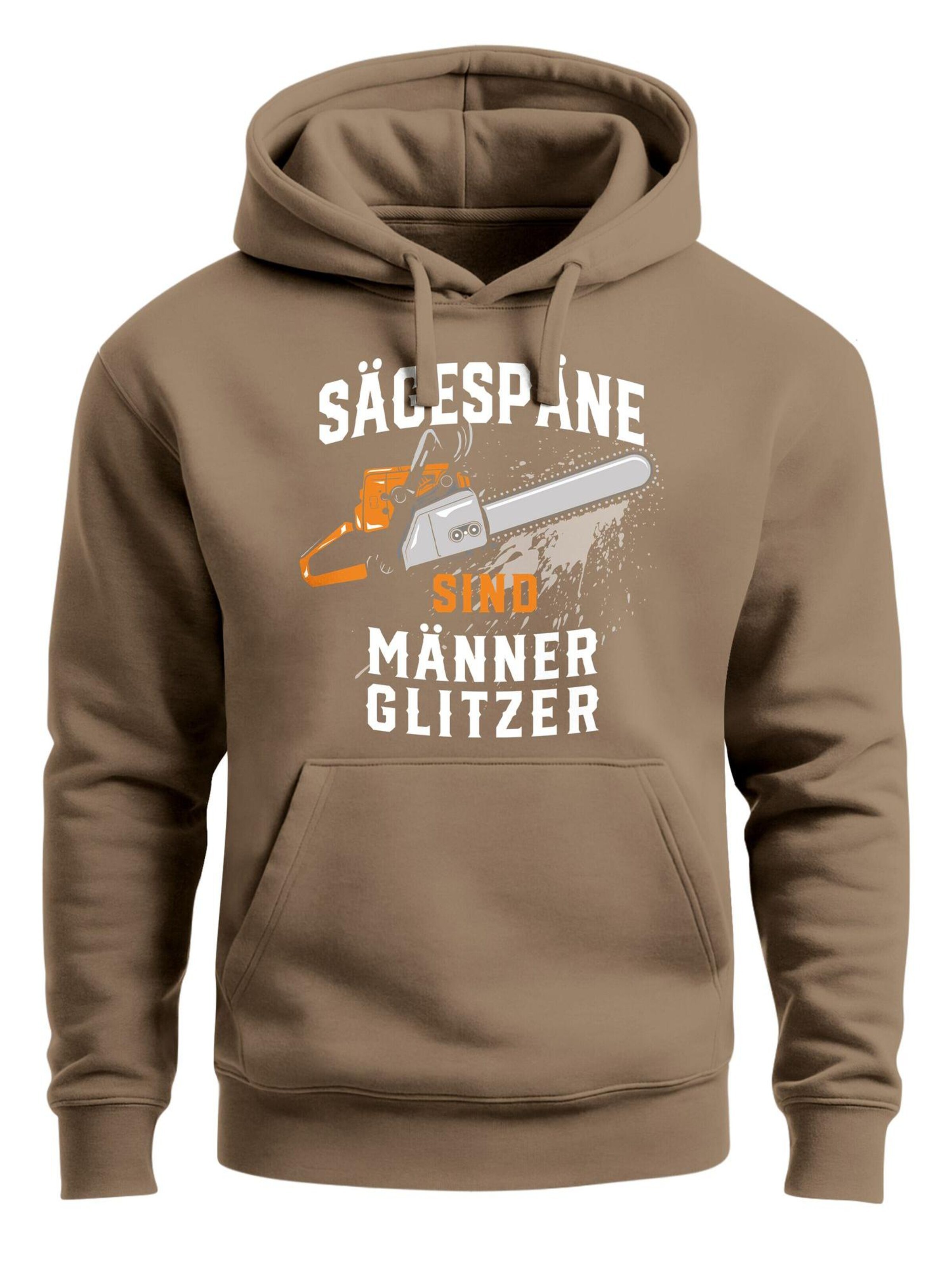 Neverless Sweatshirt 'Männerglitzer' in Brown: front