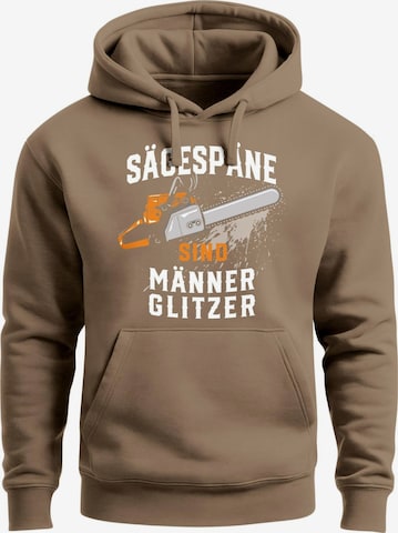 Neverless Sweatshirt 'Männerglitzer' in Braun: Vorderseite