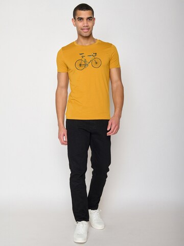 T-Shirt 'Bike Knut' GREENBOMB en jaune