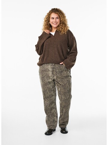 Zizzi Sweater 'Vista' in Brown