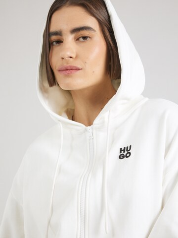 HUGO Zip-Up Hoodie 'Dalfine' in White