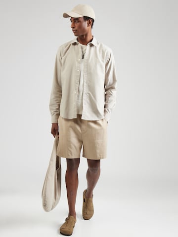 Only & Sons Regular fit Button Up Shirt 'ONSALVARO' in Beige