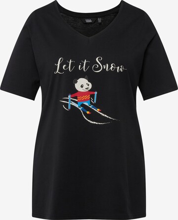 T-shirt Ulla Popken en noir : devant