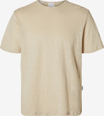 T-Shirt 'Bet' SELECTED HOMME en beige : devant