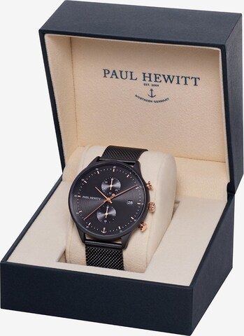 Paul Hewitt Analog Watch 'Chrono Line Black Sunray' in Black