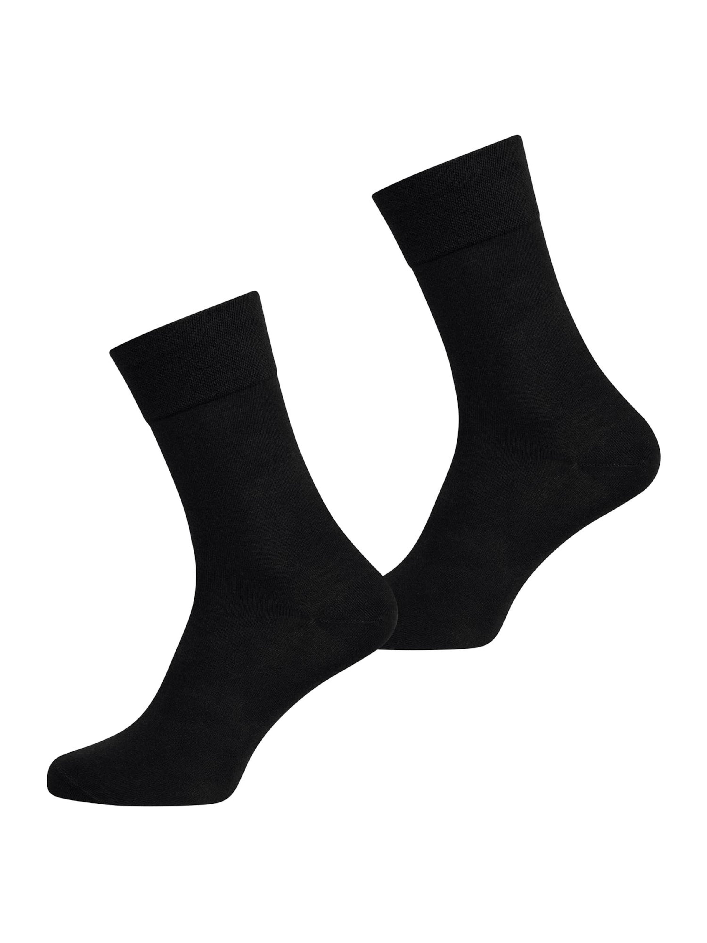 Nur Die Socken ' Komfortbund ' in Schwarz: Vorderseite