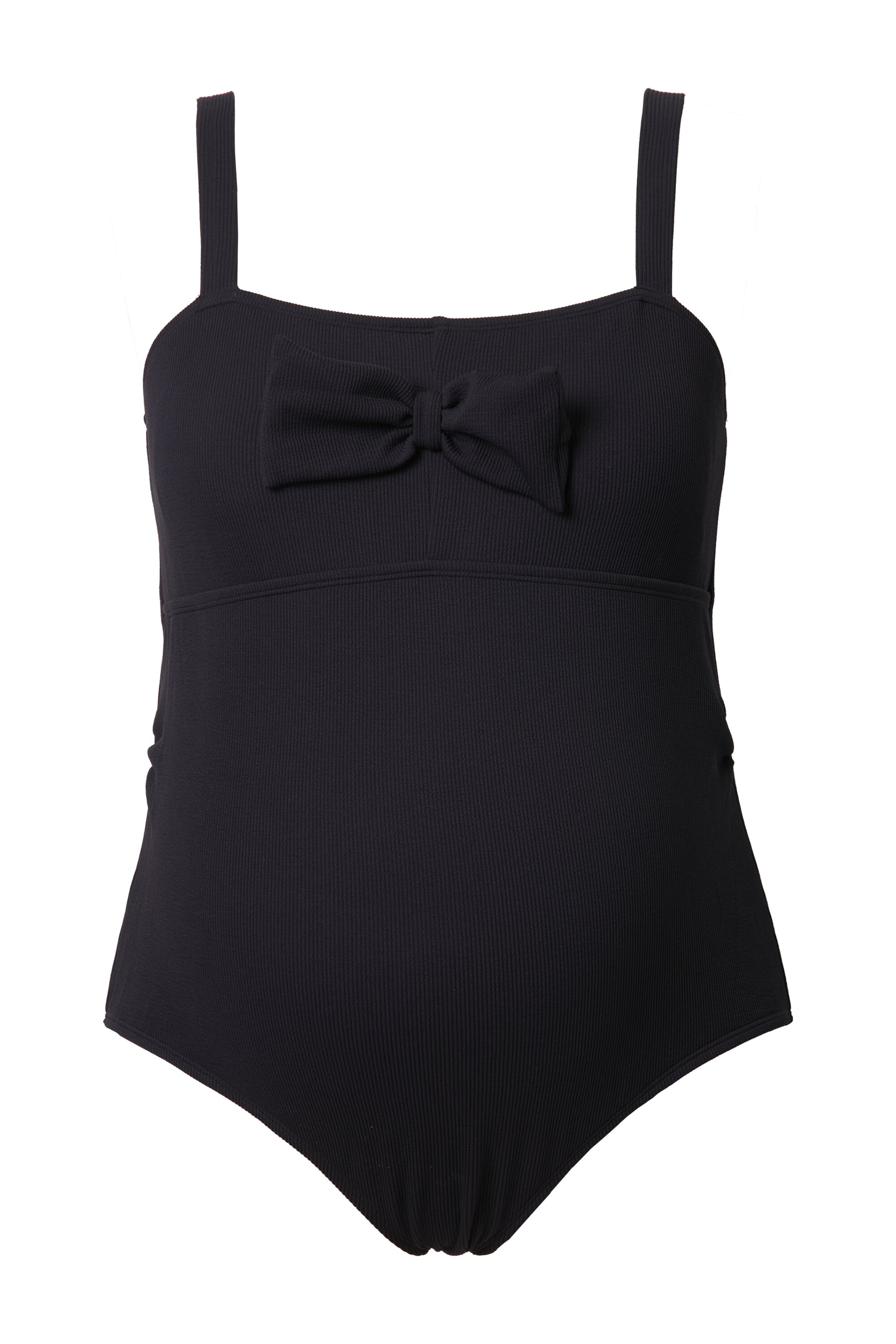 Ulla Popken Bustier Badeanzug in Schwarz: Vorderseite
