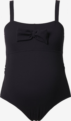 Ulla Popken Bralette Swimsuit in Black: front