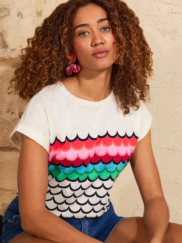 T-shirt love & roses en blanc