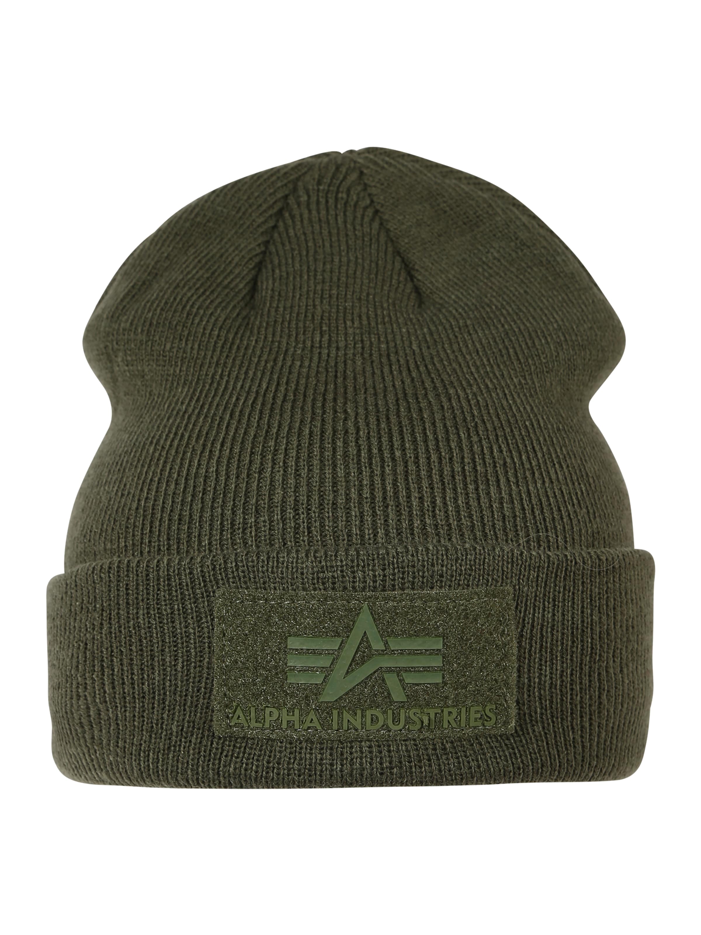 ALPHA INDUSTRIES Čiapky - Zelená: predná strana