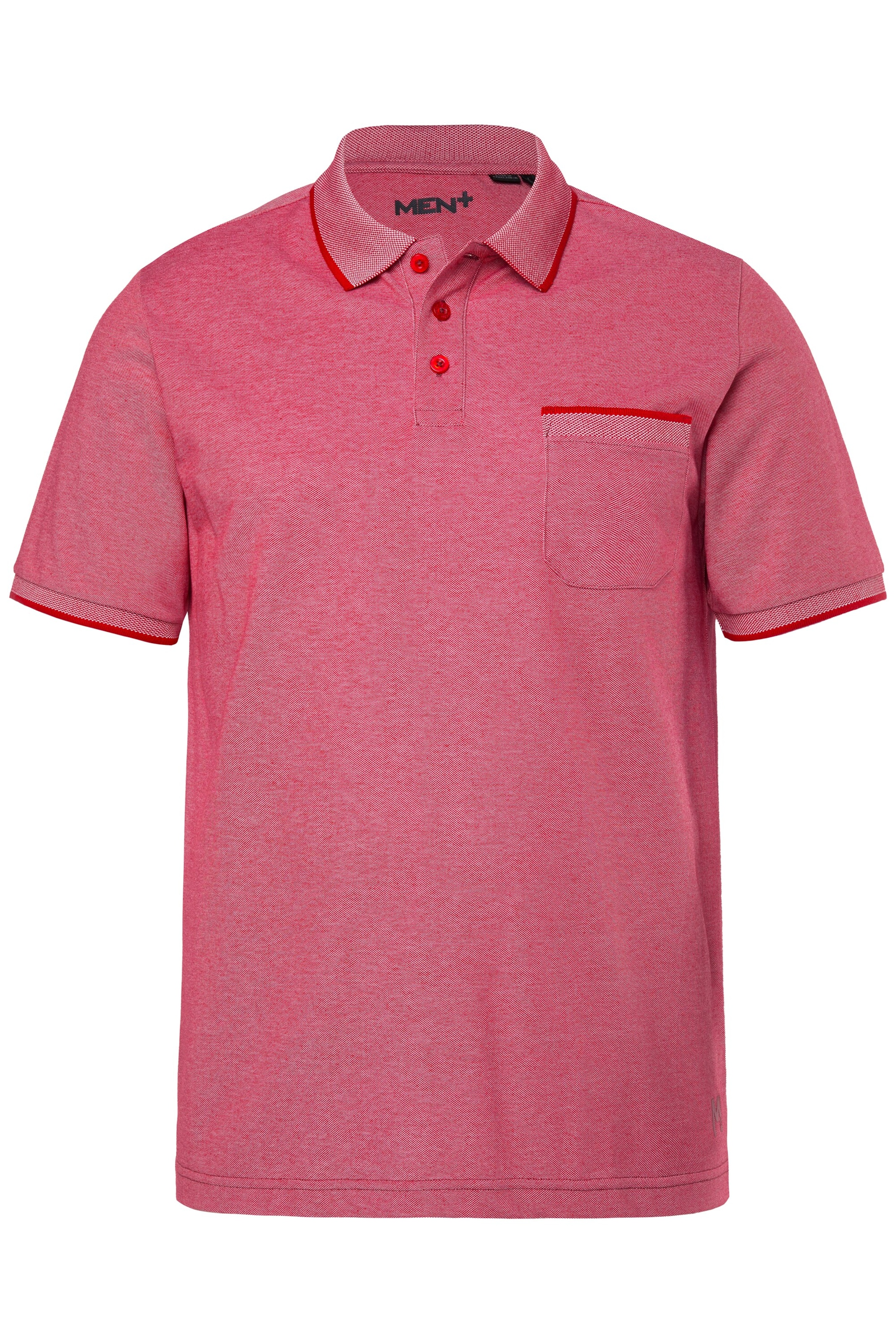 Men Plus Poloshirt in Rot: Vorderseite