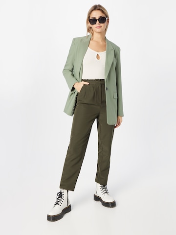 ABOUT YOU Tapered Pleat-Front Pants 'Meline' in Green