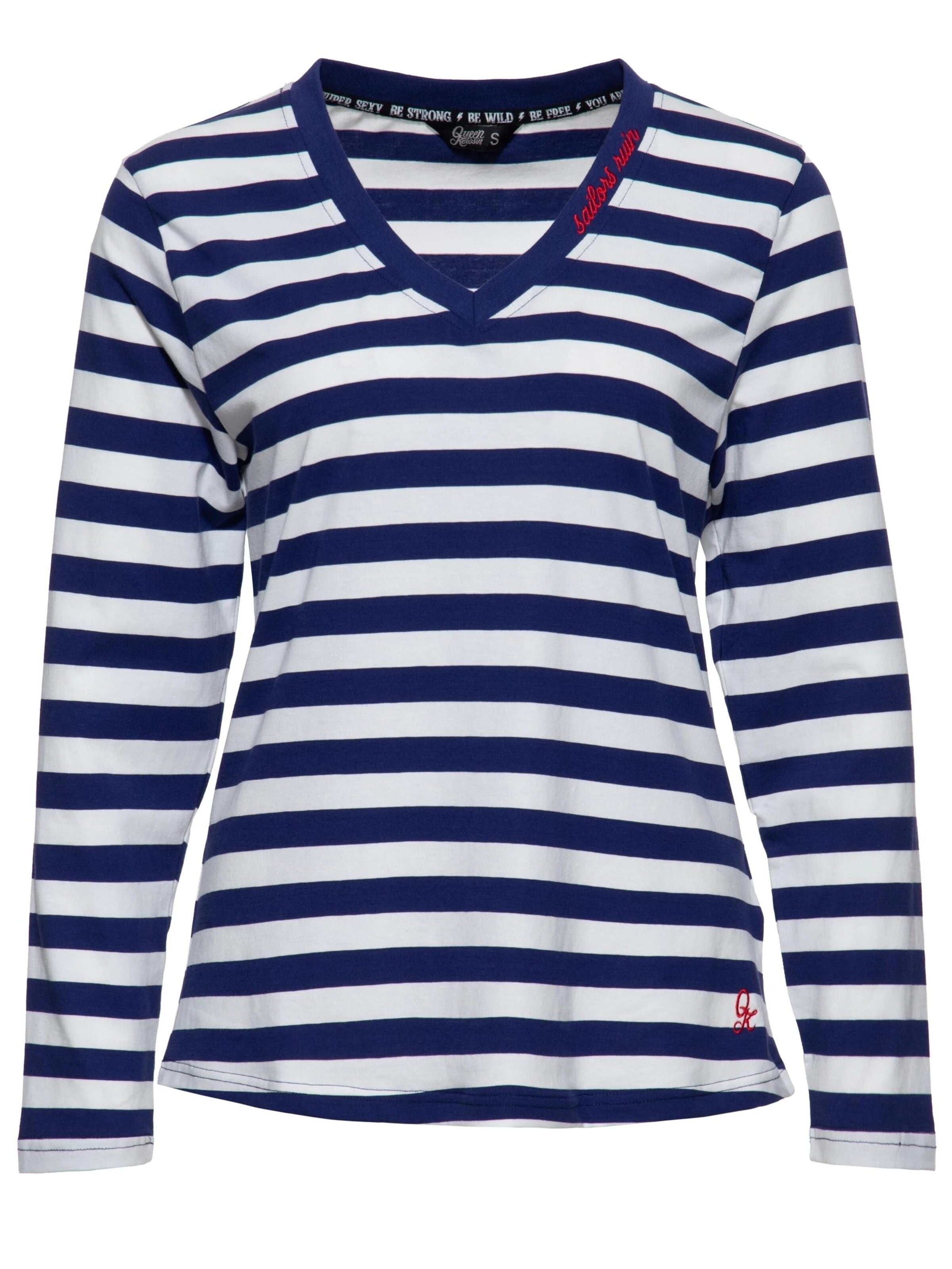 Queen Kerosin Sweatshirt 'Sailor’s Ruin' in Blue: front
