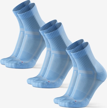 Chaussettes de sport 'Long Distance Quarter' DANISH ENDURANCE en bleu : devant