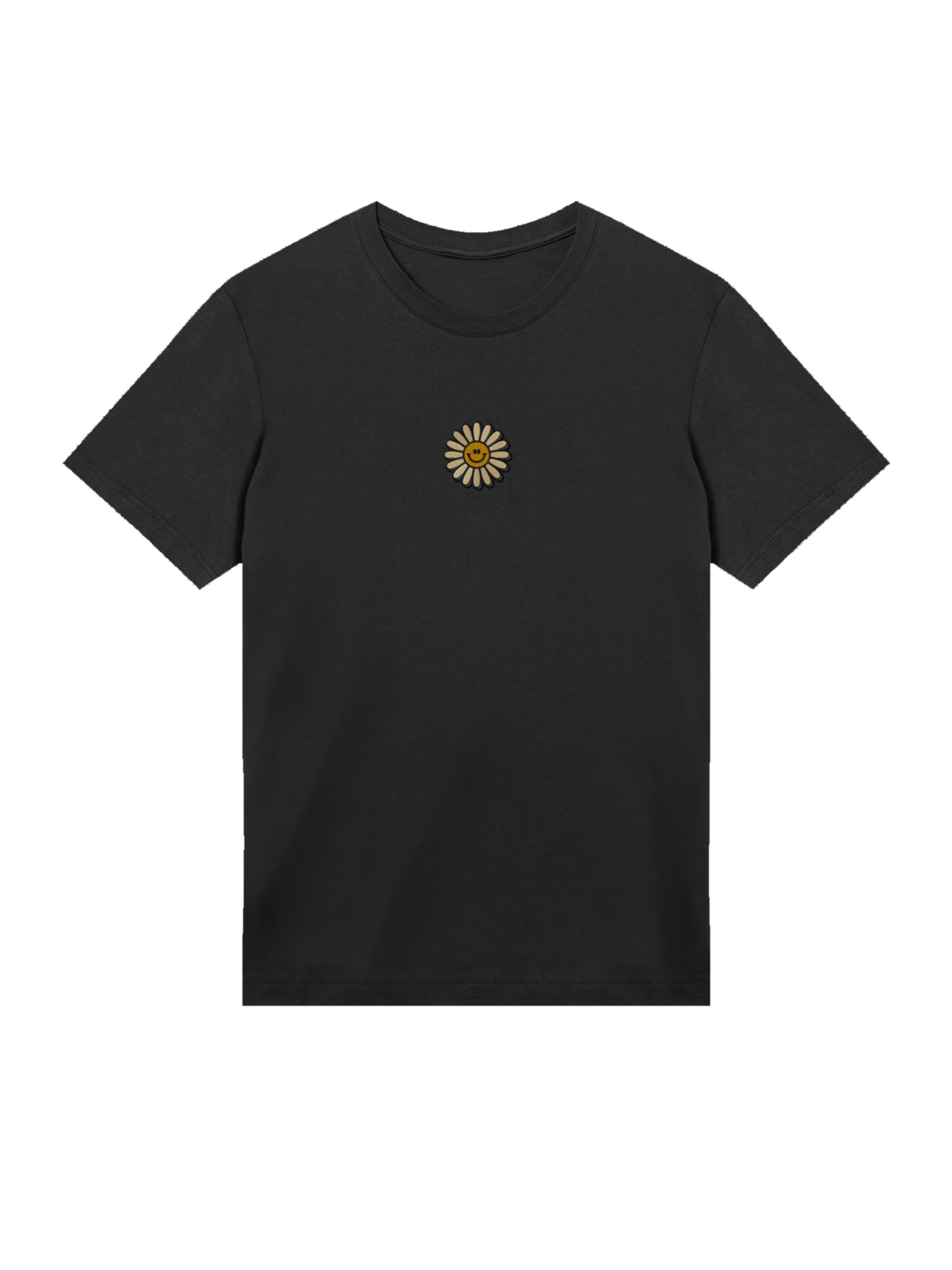 F4NT4STIC Shirt 'Happy Flower' in Black: front