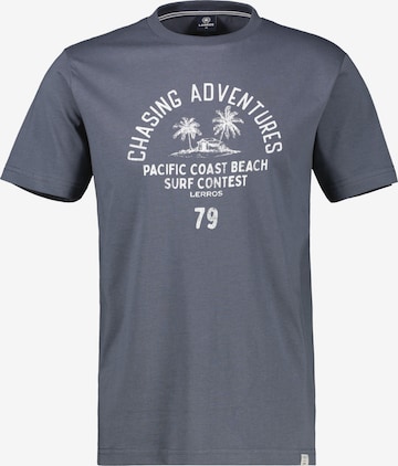 LERROS T-Shirt mit O-Neck aus softer Baumwolle mit Summervibe-Print in Grau: Vorderseite