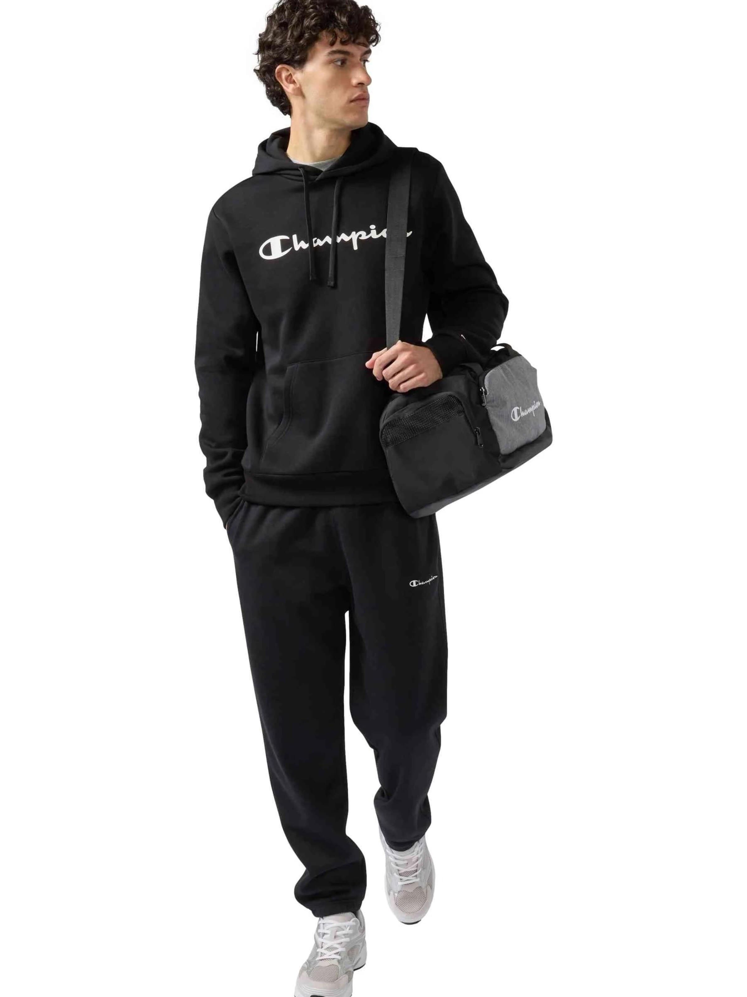 Champion -DO NOT USE- Sweatshirt 'Sudadera champion negra big printed logo hoodie'‌‌‌‌‌ in Schwarz