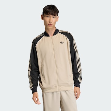 Veste de survêtement ADIDAS ORIGINALS en beige : devant