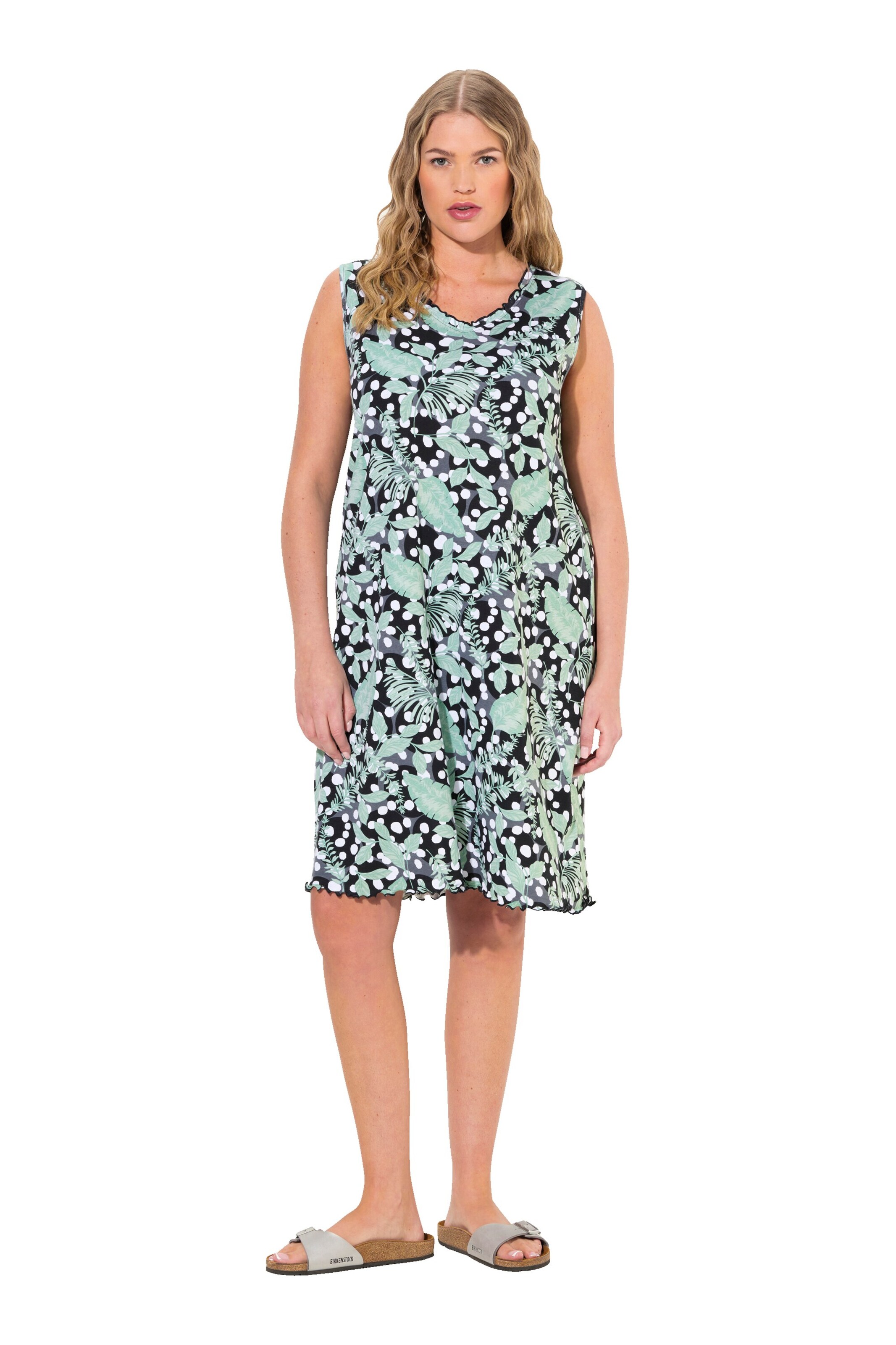 Ulla Popken Jurk in Groen: voorkant