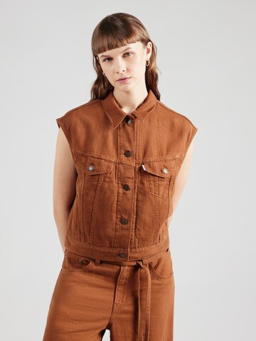 LEVI'S ® Weste  'SHRUNKEN 90S VEST STOP FLAXING IN LINEN DENIM' in Braun: Vorderseite