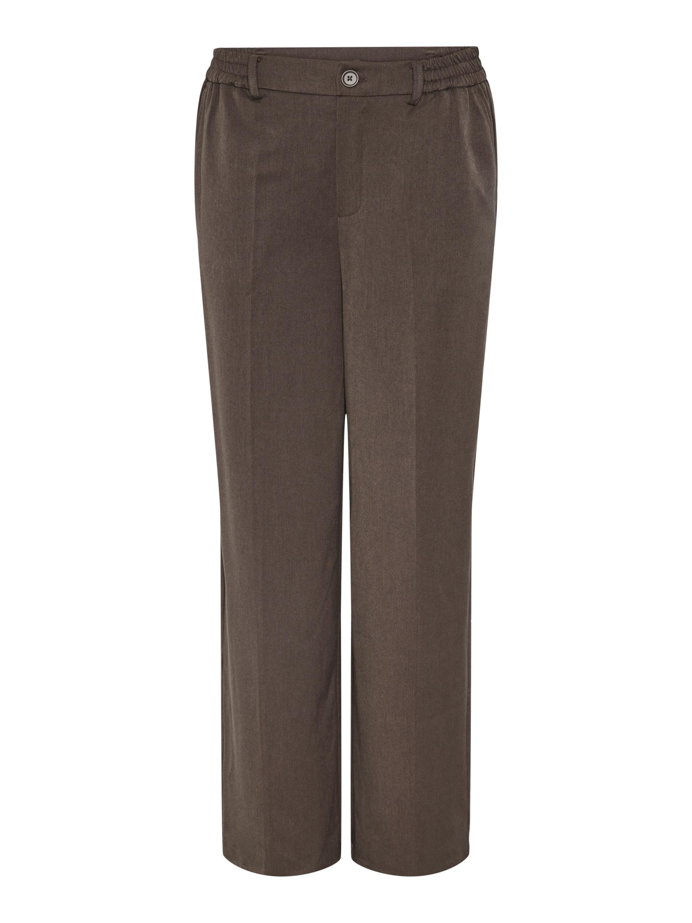 PIECES Hlače na rob 'Camil' | temno rjava barva, Prikaz izdelka