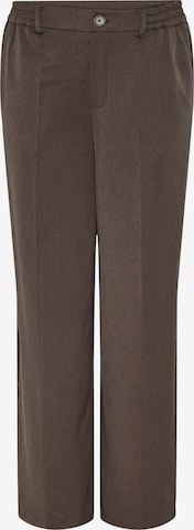 PIECES Pleated Pants 'Camil' in Brown: front