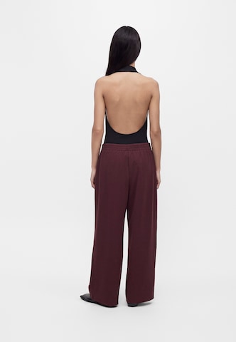 Only Petite Wide leg Pleat-Front Pants 'ONLEVI' in Brown