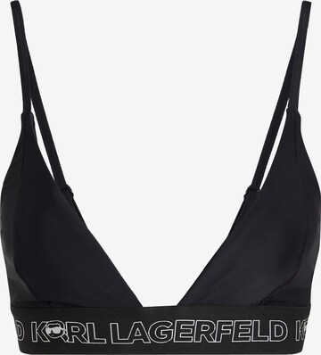 Karl Lagerfeld Triangel Bikinitop in Schwarz: predná strana