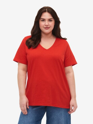 T-shirt 'Mbrea' Zizzi en rouge : devant