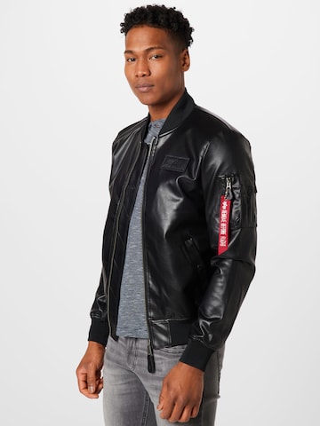 Veste mi-saison ALPHA INDUSTRIES en noir : devant