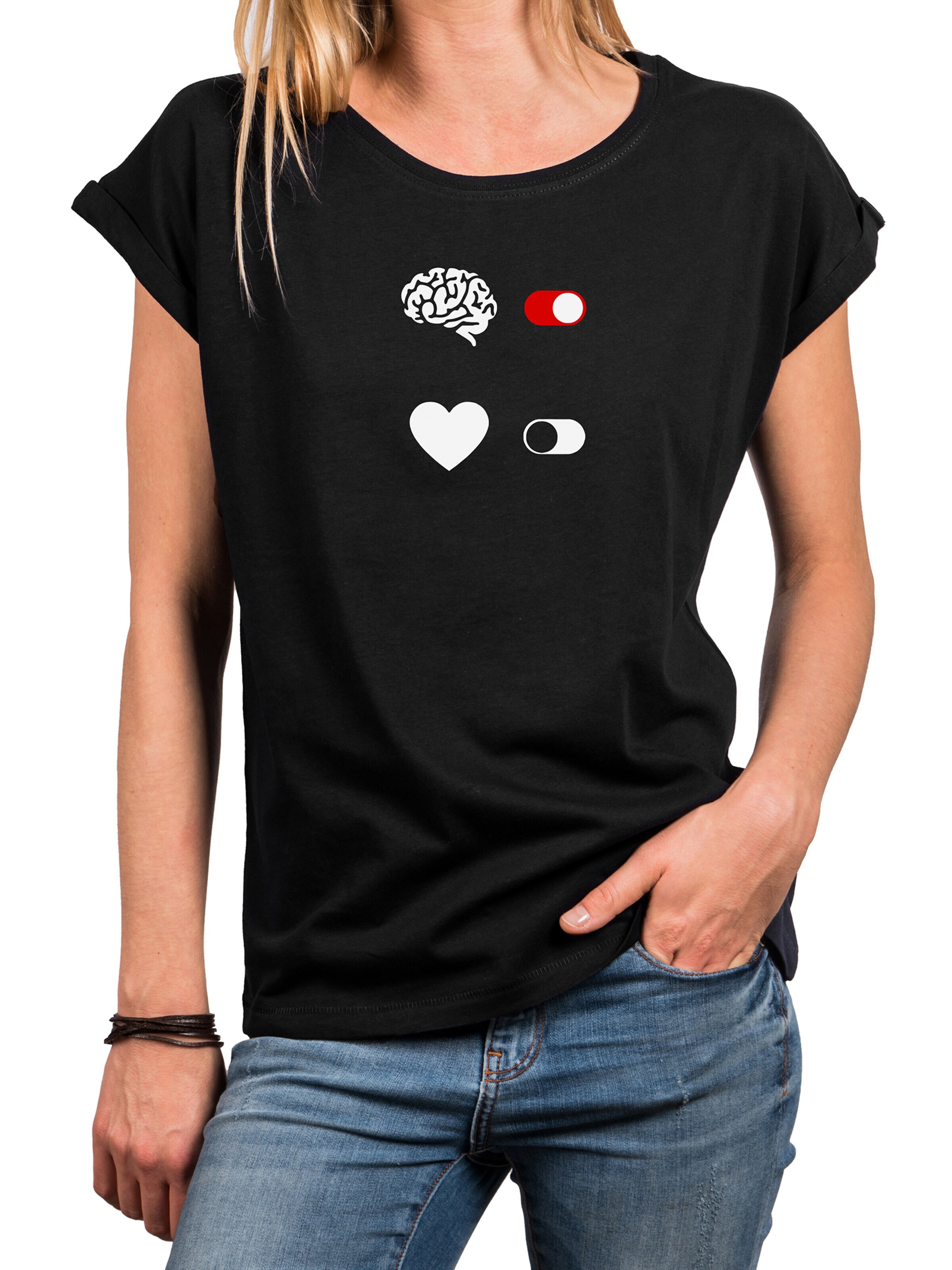 MAKAYA Shirt 'BrainOn' in Black