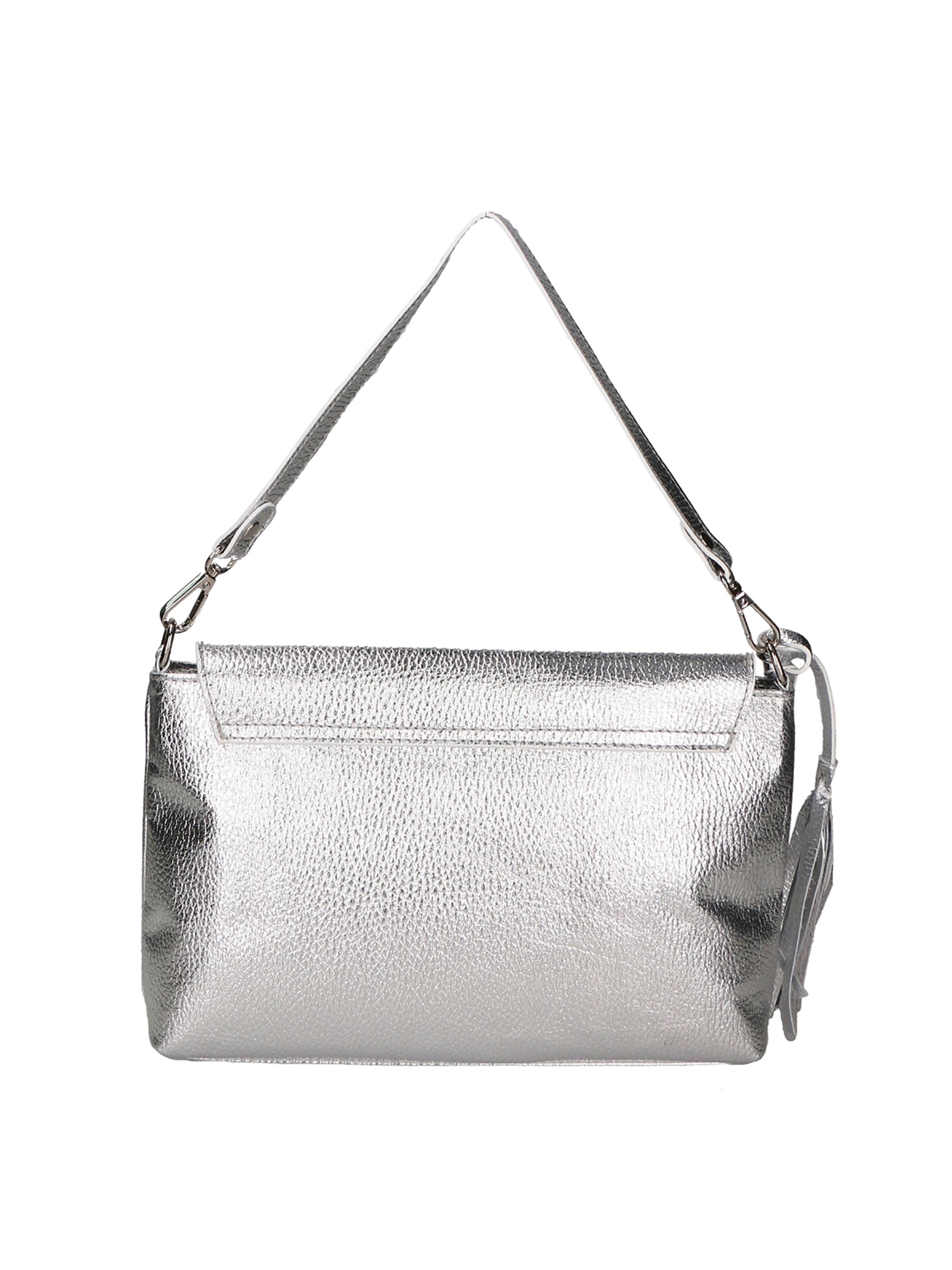 Pochette 'Pochette Donna Pelle Dollaro Laminato con Tracolla Rimovibile - Made in Italy' di Gave Lux in argento