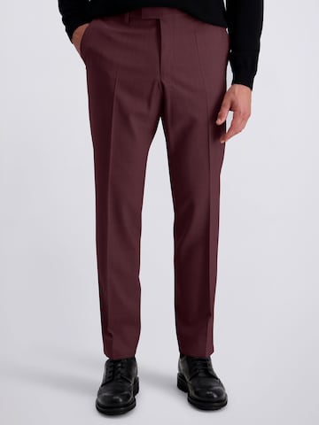 PIERRE CARDIN Regular Trousers with creases 'Ryan' in Red: front