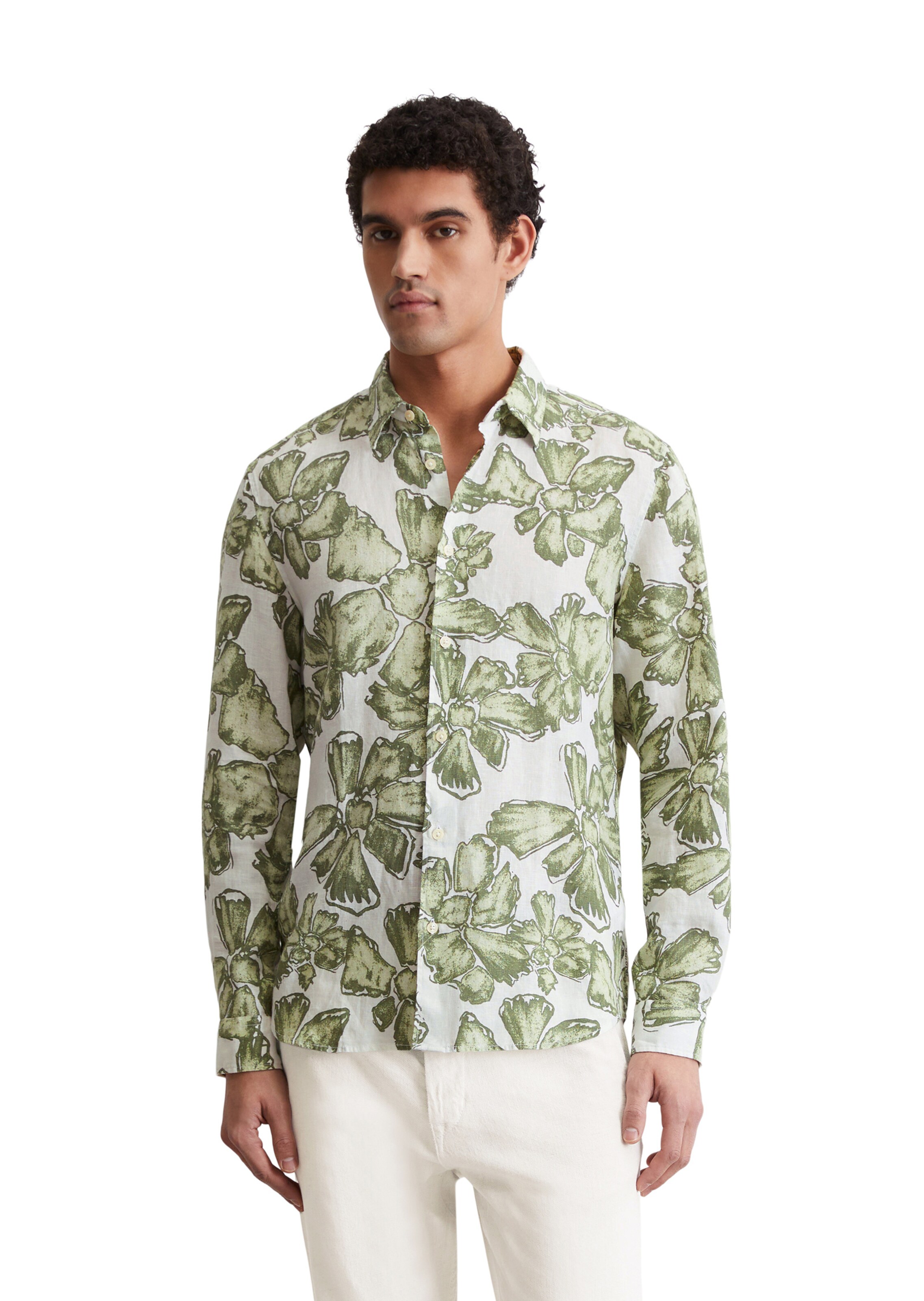 Marc O'Polo Regular fit Button Up Shirt in Green: front