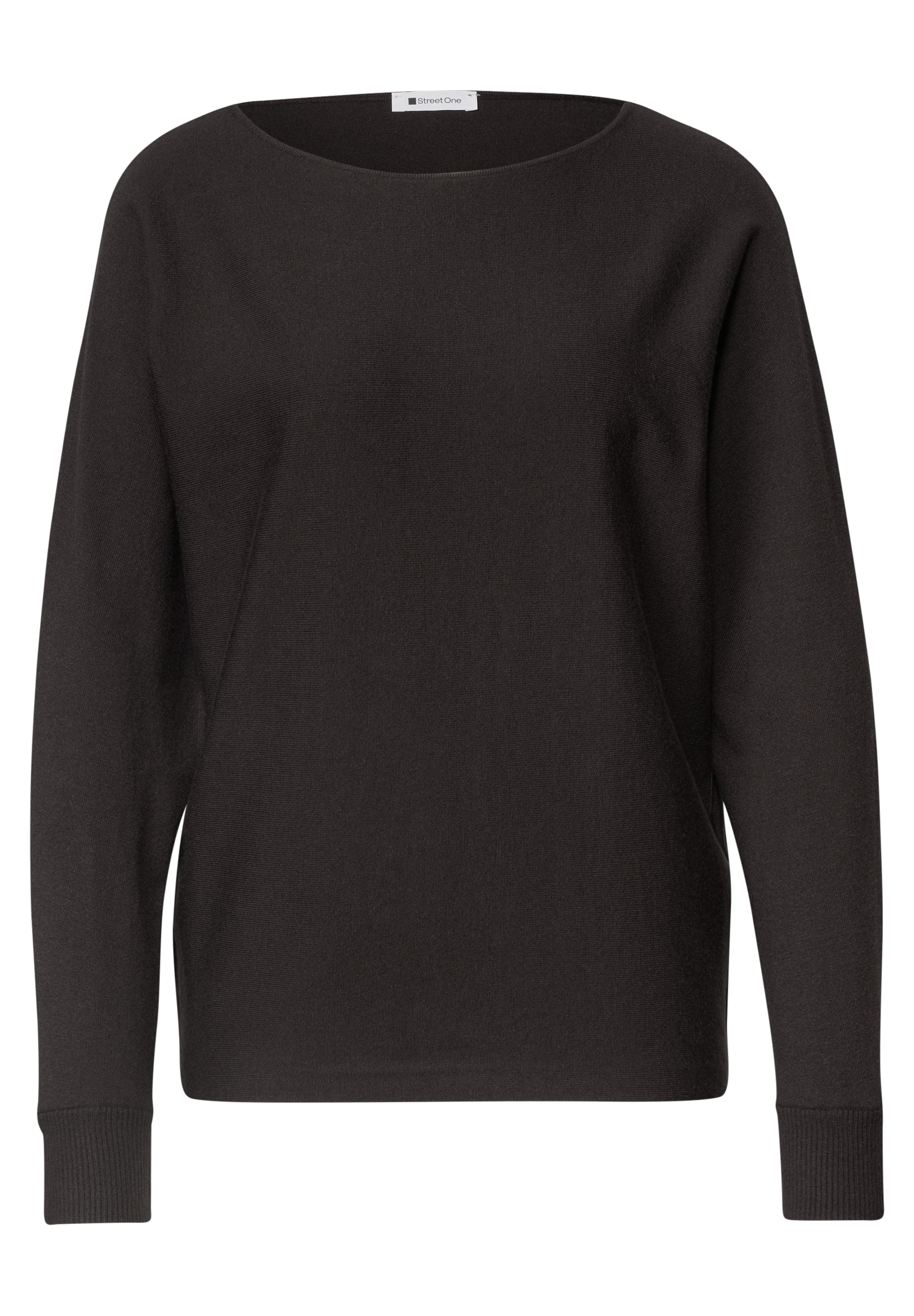 STREET ONE Dolman Pullover mit Boat Neck in Braun: Vorderseite